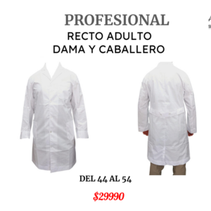 Guardapolvo Recto Adulto Dama y Caballero del 44 al 54