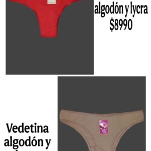 Cola less algodón y lycra / Vedetina algodón y lycra x 12
