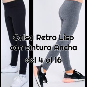 Calza Retro Lisa con Cintura Ancha del 4 al 16