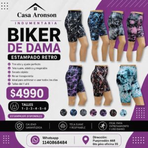 Biker de Dama - Estampado Retro