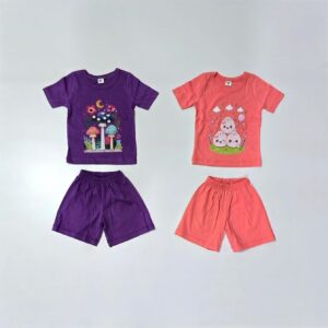 Conjunto de beba algodón merserisado con dtf varios colores  T  2-6
