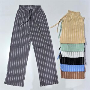 Pantalón de dama palazzo lino spandex con bolsillo y cordón varios colores  T 1-6