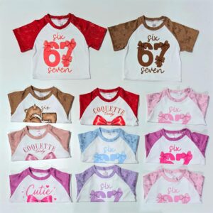 Pupera de  nena morley combinado con foil y dtf varios colores T 6-16