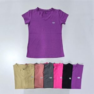 Remera de dama deportivo dryfit doble rebote varios colores  cuello v Talles 1- 5