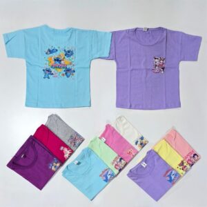 Remera de nena algodón merserisado oversize doble estampado con dtf  varios colores  Talles 4-14