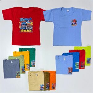 Remera de niño algodón merserisado oversize doble estampado  con dtf varios colores T 4-14