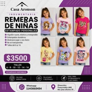 Remeras De Niña Estampadas Del 6 Al 16