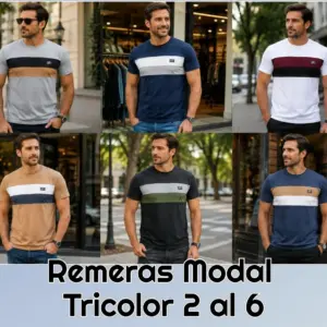 Remeras Modal Tricolor 2 al 6