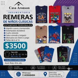 Remeras De Niño Estampadas Del 6 Al 16