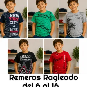 Remeras Ragleado 6 al 16