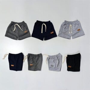 Short de bebe rustico con bolsillo  y despunte varios colores T 2-6