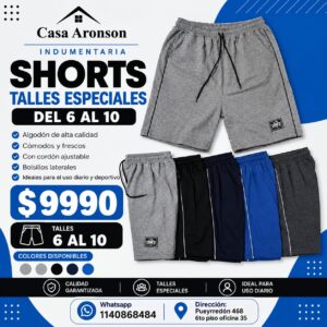 Short Rustico Talle Especial 6 al 10
