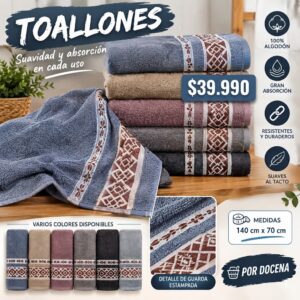 Toallon Por Docena 140cm x 70cm