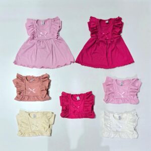 Vestido de beba morley con volado varios colores T 2-6