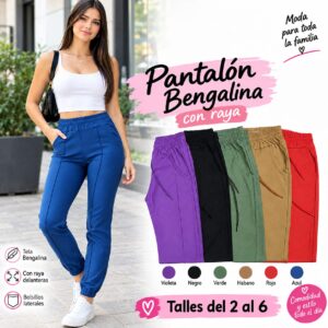Pantalon Bengalina Dama Con Rayas